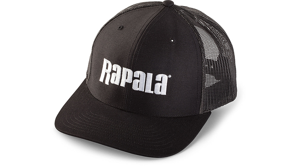 Rapala Trucker Cap, Black/Black Mesh Center Logo, RTC102