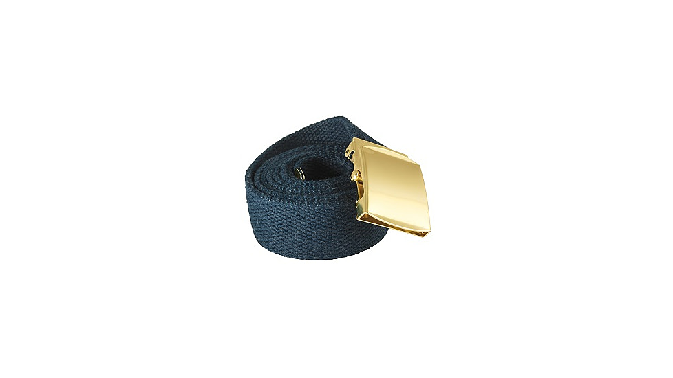 Red Rock Outdoor Gear Cotton Web Belt, 54in, Plated Roller Buckle, Navy w/ Brass, 07-523