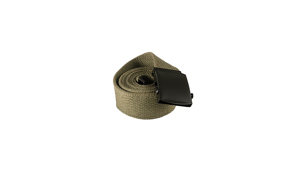 Red Rock Outdoor Gear Cotton Web Belt, 54in, Plated Roller Buckle, Olive w/ Black, 07-514