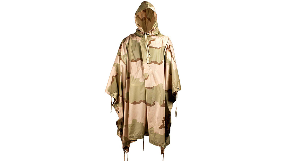 Red Rock Outdoor Gear G.I.-Style Ripstop Nylon Poncho, Desert, 1001DST