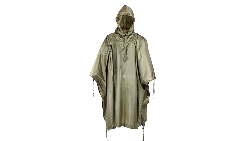 Red Rock Outdoor Gear G.I.-Style Ripstop Nylon Poncho, Olive Drab, 1001OD