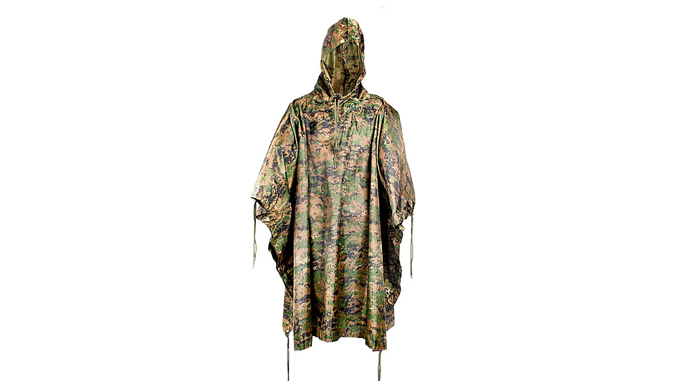 Red Rock Outdoor Gear G.I.-Style Ripstop Nylon Poncho, Woodland Digital, 1001WDD