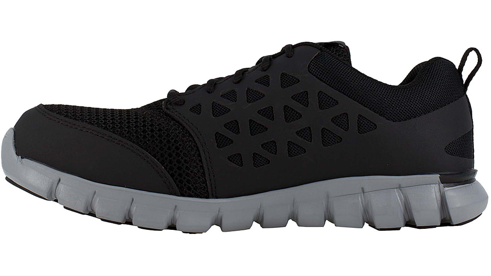 Reebok Mens Sublite Cushion Work Athletic Oxford Shoes, Black, 12, RB4041-BLACK-12-MENS-M