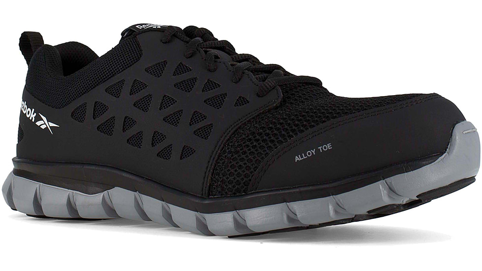 Reebok Sublite Cushion Work Athletic Oxford Shoes - Womens, Medium, Black, 5.5, 690774425064
