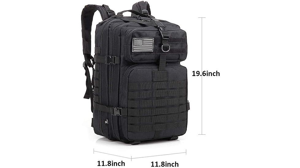 Roaring Fire 45L Tactical Backpack, Black, 19.6x11.8x11.8 inch, RF096 BK
