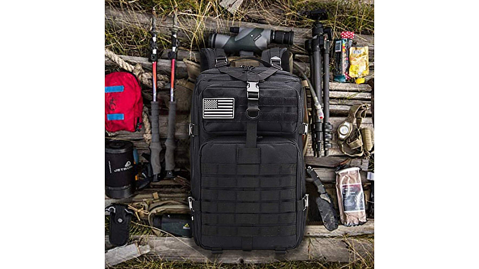 Roaring Fire 45L Tactical Backpack, Black, 19.6x11.8x11.8 inch, RF096 BK