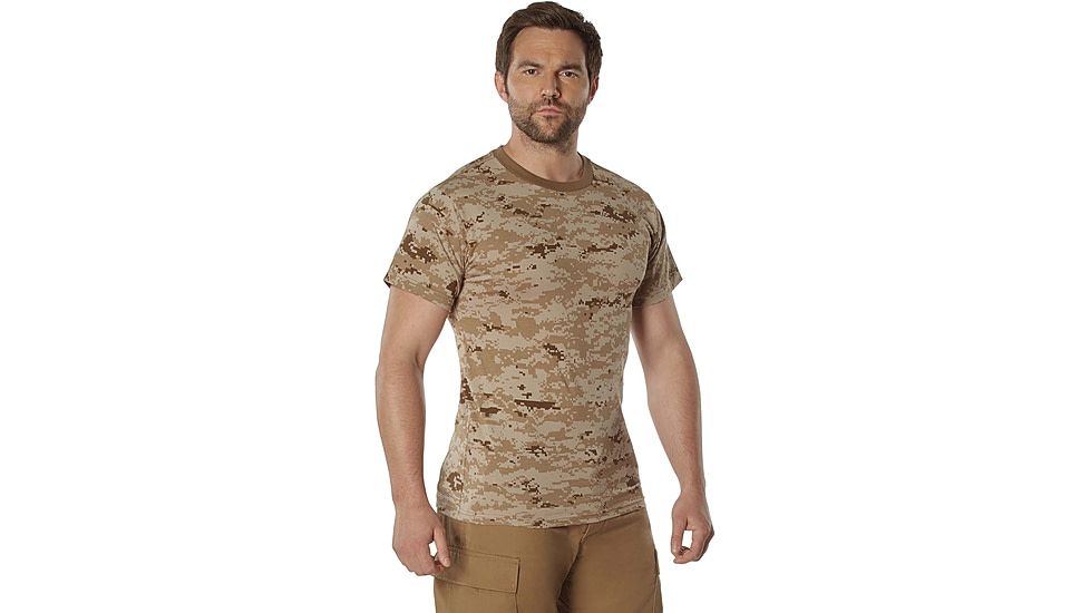 Rothco 100% Cotton Camo T-Shirt - Mens, Desert Digital Camo, Small, 60565-DesertDigitalCamo-S