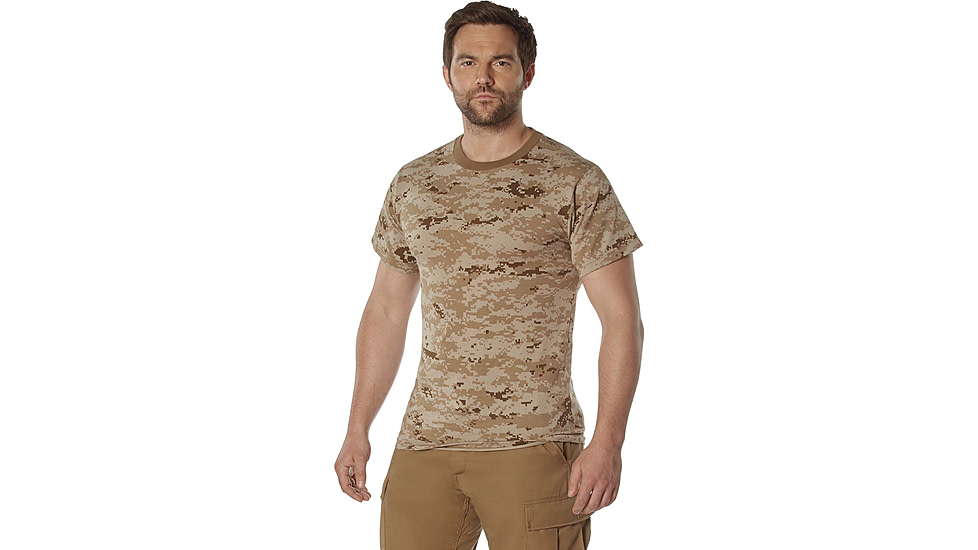 Rothco 100% Cotton Camo T-Shirt - Mens, Desert Digital Camo, Small, 60565-DesertDigitalCamo-S