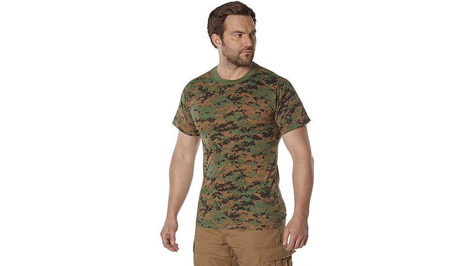Rothco 100% Cotton Camo T-Shirt - Mens, Woodland Digital Camo, Extra Large, 60575-WoodlandDigitalCamo-XL
