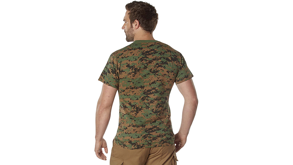 Rothco 100% Cotton Camo T-Shirt - Mens, Woodland Digital Camo, Extra Large, 60575-WoodlandDigitalCamo-XL