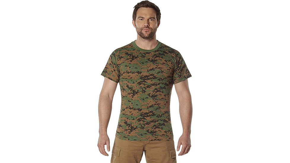 Rothco 100% Cotton Camo T-Shirt - Mens, Woodland Digital Camo, Extra Large, 60575-WoodlandDigitalCamo-XL