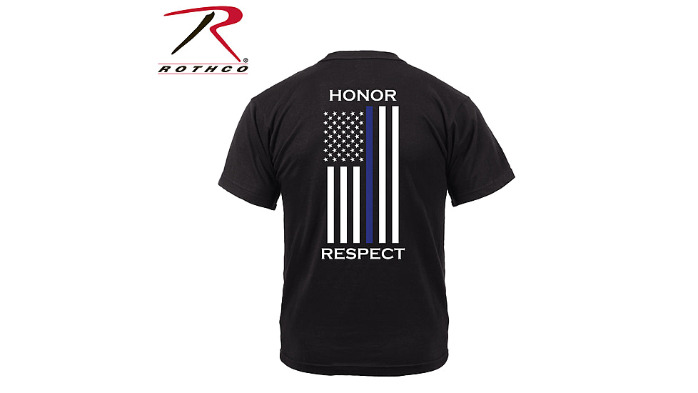 Rothco Honor and Respect 2-Sided Thin Blue Line Flag T-Shirt - Men's, Medium, 1844-M
