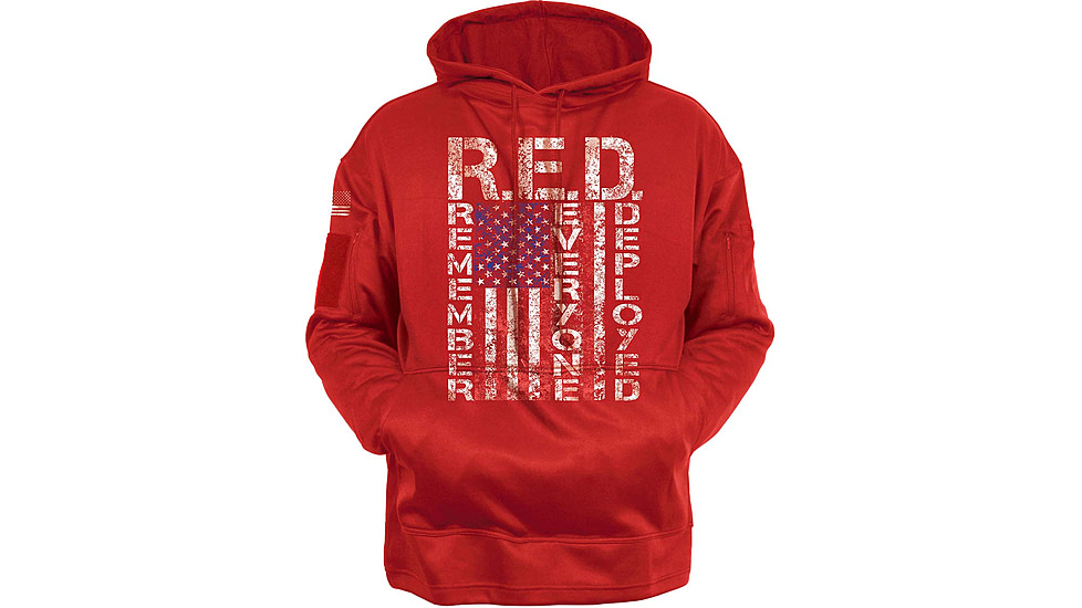 Rothco Concealed Carry Remember Everyone Deployed Hoodie - Men's, Medium, Red, 4036-M