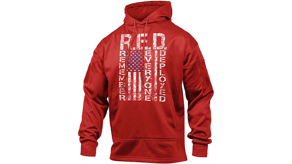 Rothco Concealed Carry Remember Everyone Deployed Hoodie - Men's, Medium, Red, 4036-M