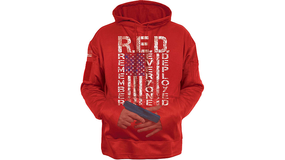 Rothco Concealed Carry Remember Everyone Deployed Hoodie - Men's, Large, Red, 4036-L