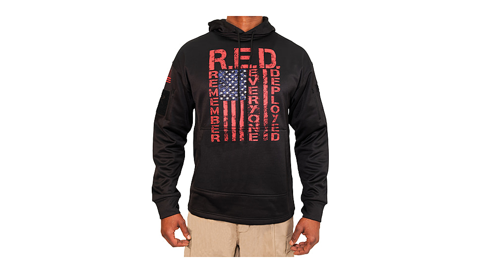 Rothco Concealed Carry Remember Everyone Deployed Hoodie - Men's, Large, Black, 40360-Black-L