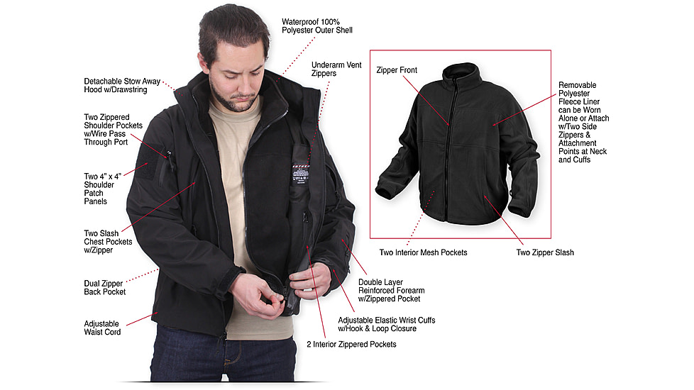 Rothco 3-in-1 Spec Ops Soft Shell Jacket, Medium, 3943-M
