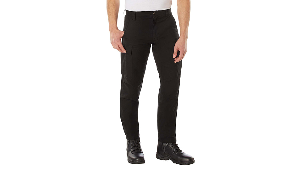 Rothco Active Flex Canvas Work Pant, Black, 30, 62080-Black-28Wx30L