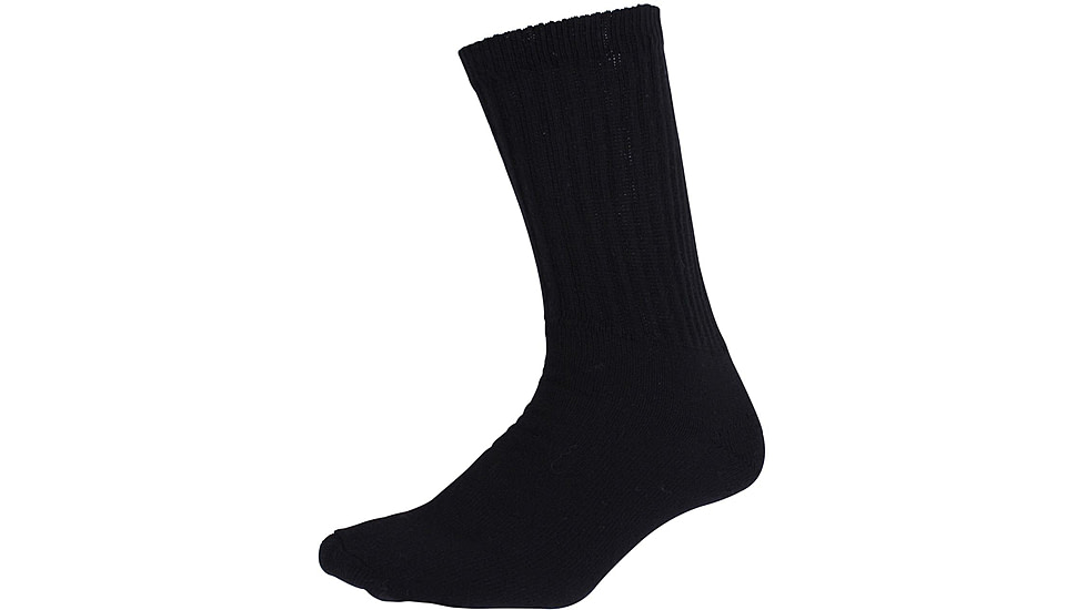 Rothco Athletic Crew Socks, Black, 6229-Black-9-11