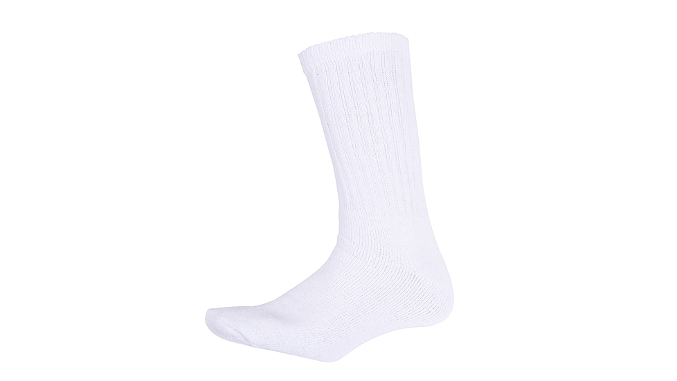 Rothco Athletic Crew Socks, White, Small, 9439-White-S