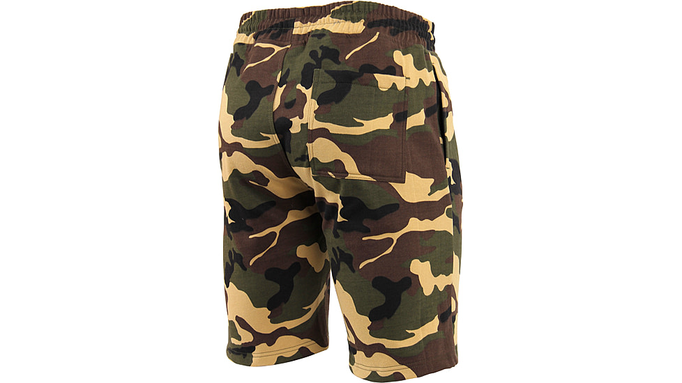 Rothco Camo Sweat Shorts, Mens, Woodland Camo, 2XL, 1736