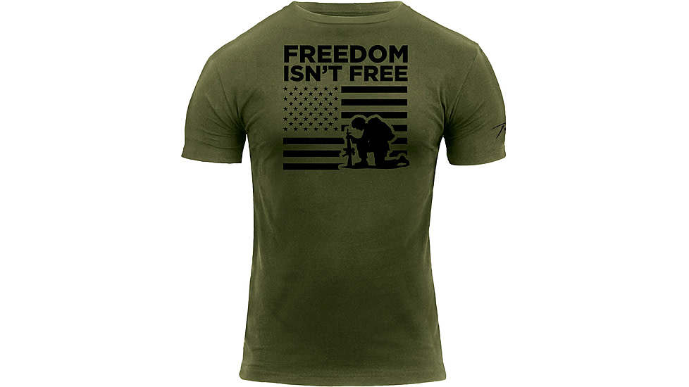 Rothco Freedom Isn't Free T-Shirt, Olive Drab, Large, 2708-OliveDrab-L