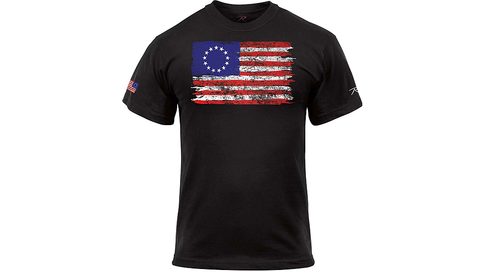 Rothco Colonial Betsy Ross Flag T-Shirt - Mens, Black, Small, 2628-S