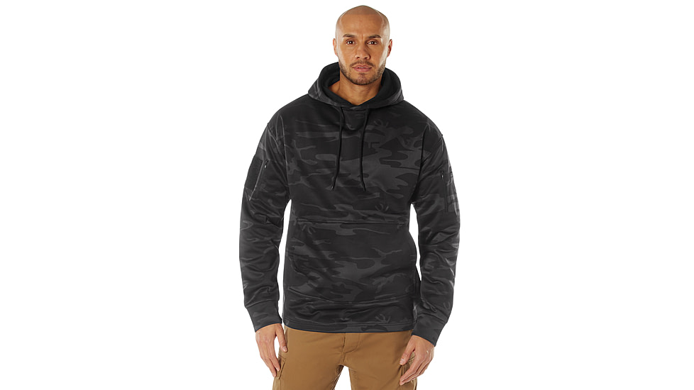 Rothco Concealed Carry Hoodie - Men's, Midnight Black Camo, Small, 12210-MidnightBlackCamo-S