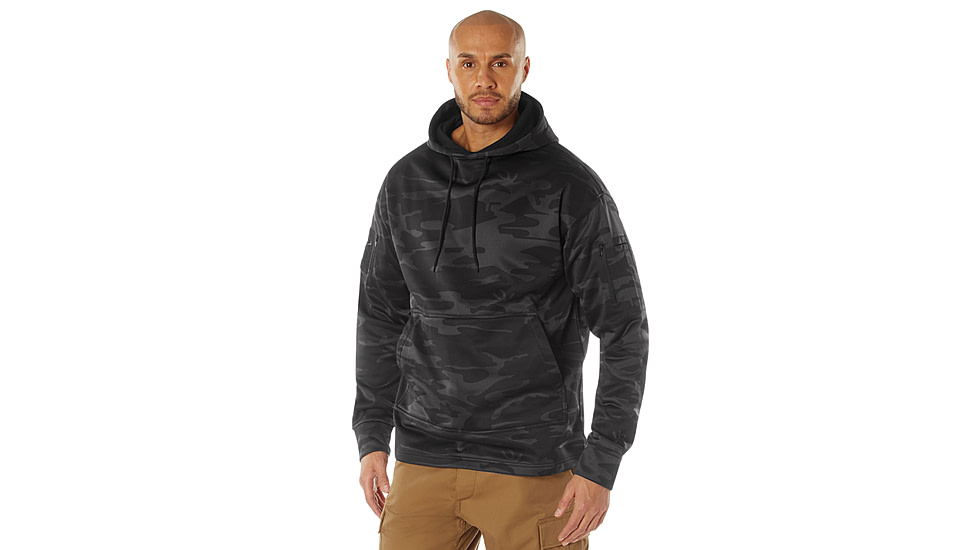 Rothco Concealed Carry Hoodie - Mens, S, Midnight Black Camo, 12210-MidnightBlackCamo-S