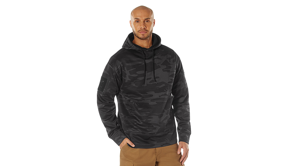 Rothco Concealed Carry Hoodie - Mens, S, Midnight Black Camo, 12210-MidnightBlackCamo-S
