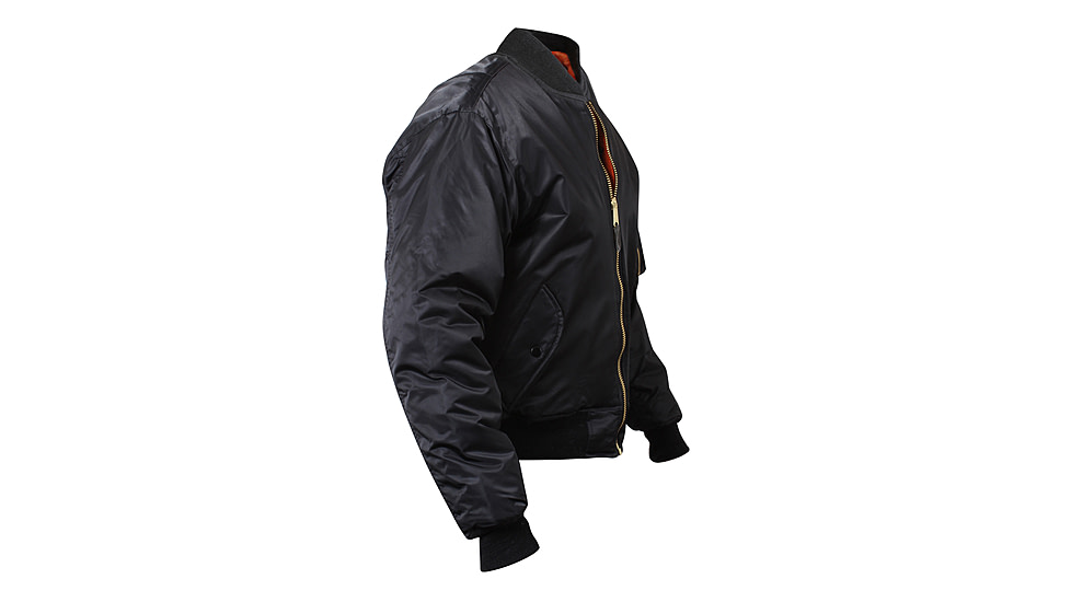 Rothco Concealed Carry MA-1 Flight Jacket, Black, Small, 77350-Black-S