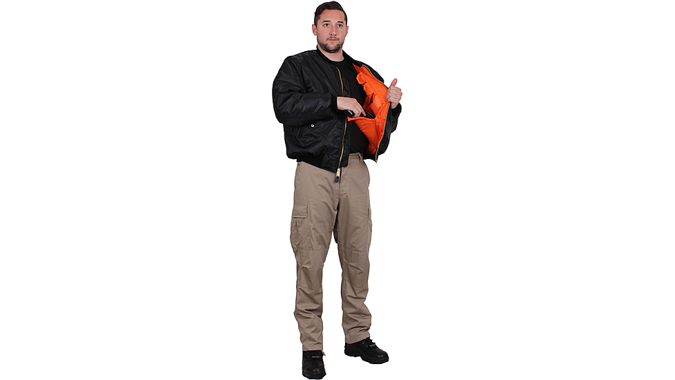 Rothco Concealed Carry MA-1 Flight Jacket, Black, Small, 77350-Black-S