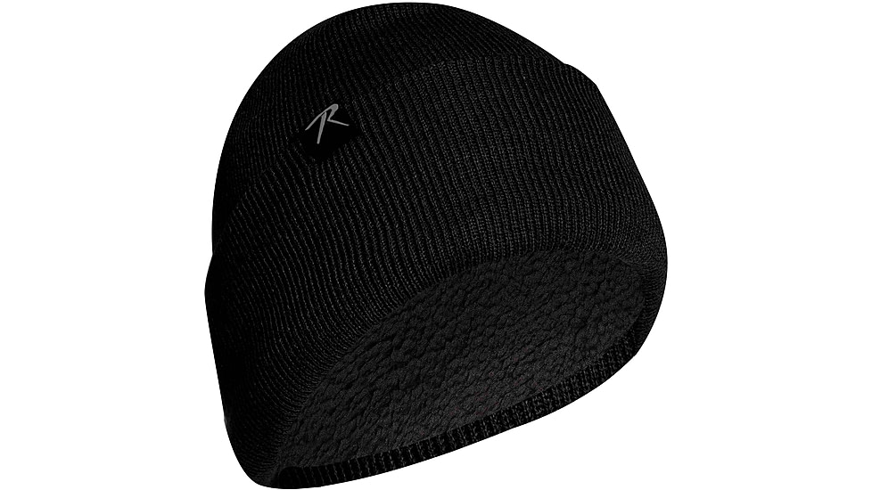 Rothco Deluxe Fine Knit Sherpa-Lined Watch Cap - Mens, Black, 57970-Black