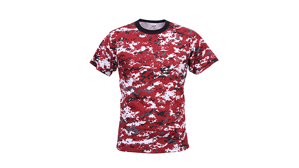 Rothco Digital Camo T-Shirt, Red Digital Camo, Small, 5434-RedDigitalCamo-S