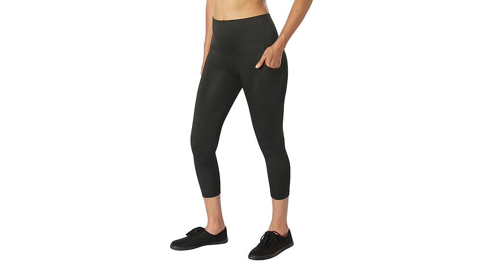 Rothco Essential Leggings with Pockets - Womens, Black, Small, 13410-Black-S