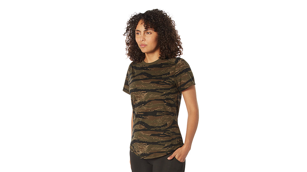 Rothco Essential Moisture Wicking Raglan Sleeve T-Shirt - Womens, Tiger Stripe Camo, 2XL, 13256-TigerStripeCamo-2XL