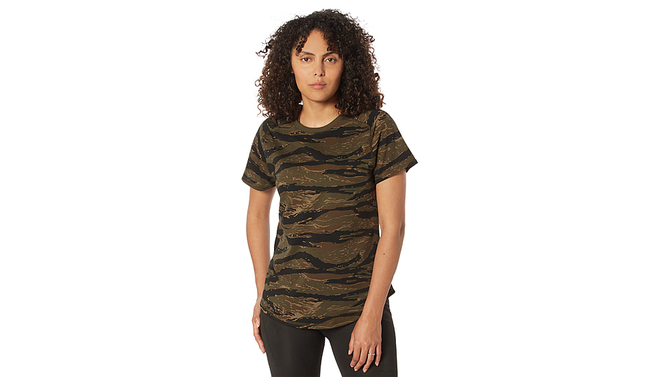Rothco Essential Moisture Wicking Raglan Sleeve T-Shirt - Womens, Tiger Stripe Camo, 2XL, 13256-TigerStripeCamo-2XL