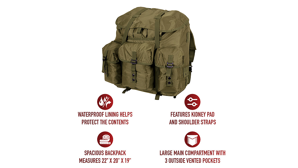 Rothco G.I. Type Large Alice Pack, Olive Drab, 2266-OliveDrab
