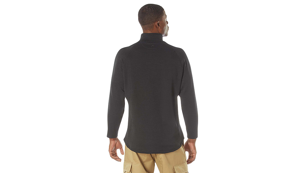Rothco Grid Fleece Pullover, Black, Medium, 613902039551