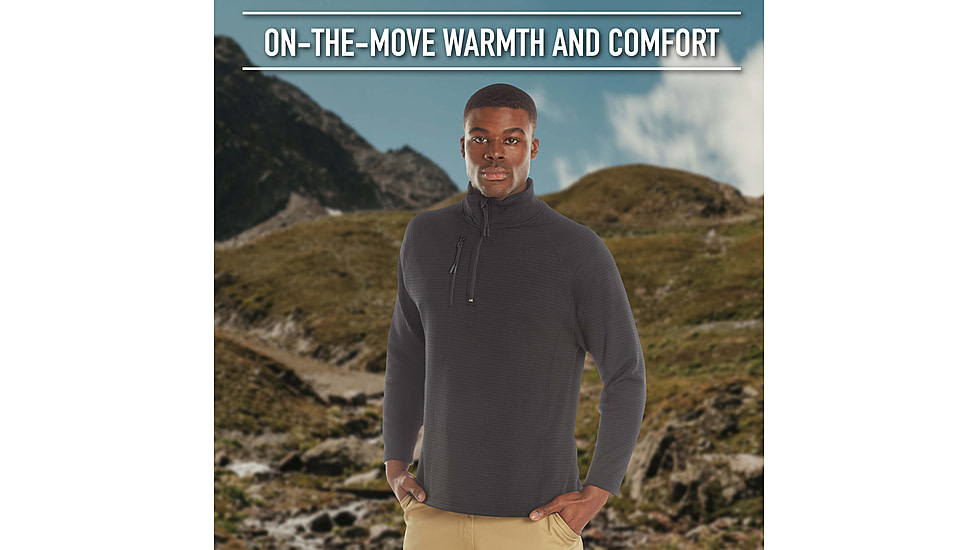 Rothco Grid Fleece Pullover, Black, Medium, 613902039551