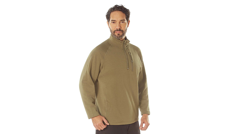 Rothco Grid Fleece Pullover, Coyote Brown, Extra Large, 613902039667