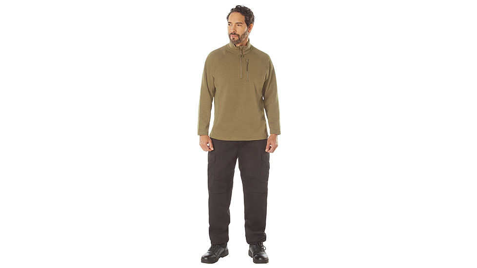 Rothco Grid Fleece Pullover, Coyote Brown, Extra Large, 613902039667