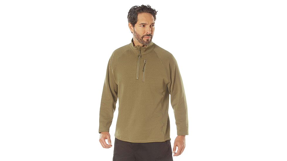 Rothco Grid Fleece Pullover, Coyote Brown, Extra Large, 613902039667