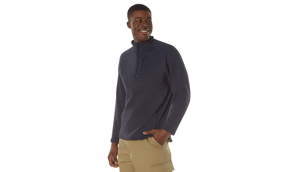 Rothco Grid Fleece Pullover - Men's, Midnight Navy Blue, Extra Large, 613902039766
