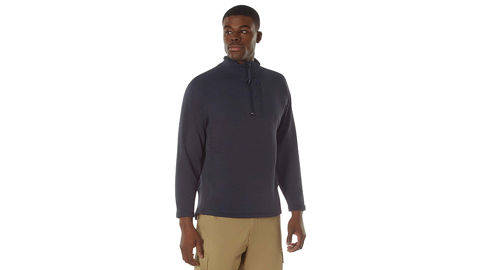 Rothco Grid Fleece Pullover, Midnight Navy Blue, Extra Large, 613902039766