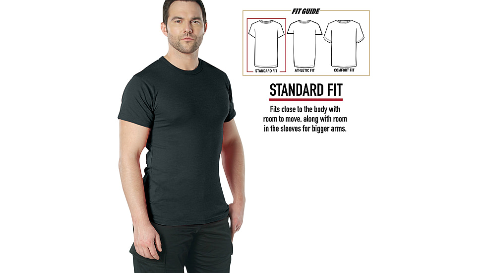 Rothco Heavyweight T-Shirt 5014, Black, L, 50175-Black-L