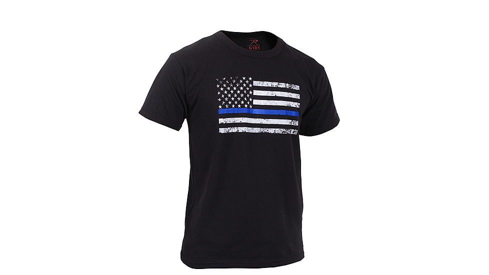 Rothco Kids Thin Blue Line US Flag T-Shirt, Extra Small, 6869-XS