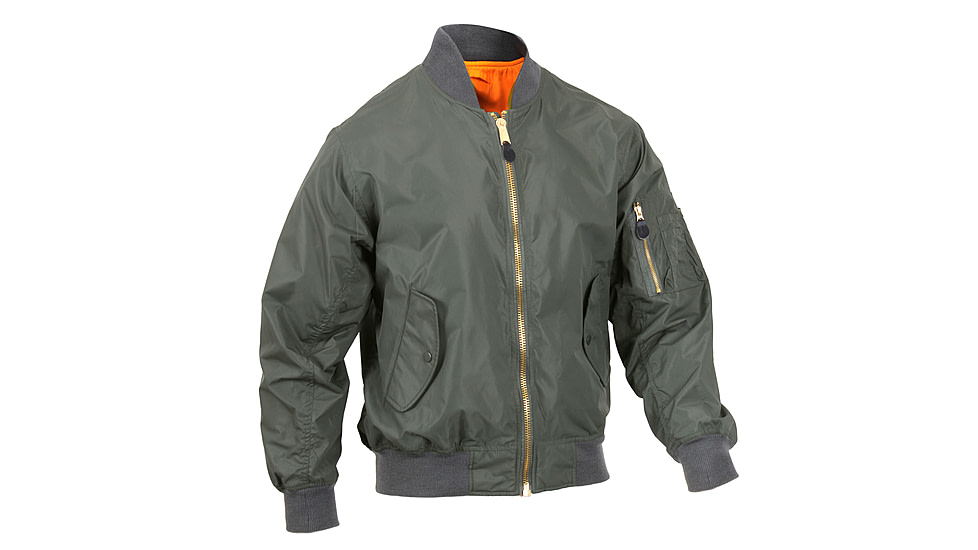 Rothco Lightweight MA-1 Flight Jacket, Sage Green, M, 6325-SageGreen-M