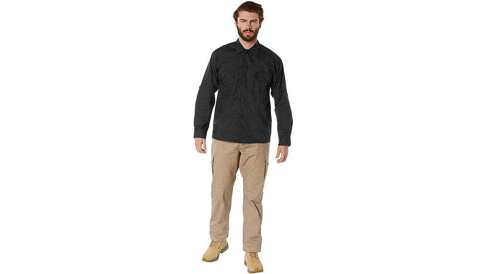 Rothco Lightweight Tactical Shirt - Mens, Black, Small, 10725-Black-S