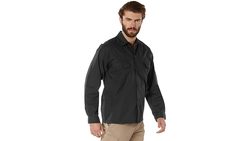 Rothco Lightweight Tactical Shirt - Mens, Black, Small, 10725-Black-S